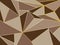 Abstract brown polygon artistic geometric with gold line