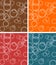 Abstract bubbly pattern in brown, red, orange and blue