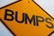 Abstract bumps road sign close up