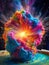 Abstract Burst Big Bang Universe Colorful Soap Supernova on Black