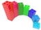 Abstract business curve in ascending order from colored toy bricks