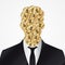 Abstract businessman. Head made from coins. Vector