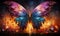 Abstract butterfly glowing quantum holographic surreal Generative AI