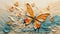 Abstract Butterfly Painting On Canvas: Impasto Minimalistic Zen Art