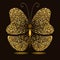 Abstract butterfly shape gold tinsel