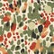 Abstract camouflage seamless pattern, military illustration, risograph print style