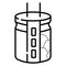 Abstract of the capacitor. Icon of the capacitor. The electronic