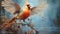 Abstract Cardinal Landing: Stunning Oil Painting In Soft Colors