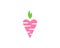 Abstract carrot heart logo design template. Creative vegan food love icon symbol logotype on light background.