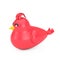 Abstract Cartoon Red Bird Web Icon Sign. 3d Rendering