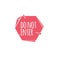 Abstract cartoon trendy design red divided hexagonal sign with do not enter dummy phrase. Flat style modern icon.