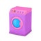 Abstract Cartoon Washing Machine Web Icon Sign. 3d Rendering