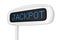 Abstract Cash Register Display Displaying Jackpot Blue Sign. 3d Rendering