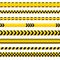 Abstract caution tape, yellow danger lines empty in different styles. Could be used for police, accident, as barrier