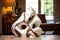 abstract ceramic sculpture in an indoor setting