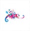 Abstract chameleon tech logo icon colorful design vector illustration . Digital chameleon Logo