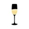 Abstract champagne glass symbol on white backdrop