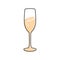 Abstract champagne glass symbol on white backdrop