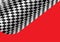 Abstract checkered wave flying on red for sport race championship background vector