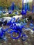 Abstract Chihuly Blue Blown Glass Sculpture Garden