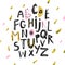 Abstract Childish Hand Drawn Alphabet. Scandinavian Style Font. Creative Kids ABC for Decoration, Invitation, Quotes