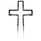 Abstract Christian cross black in hand drawn style