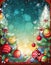 Abstract Christmas Background Decorated with ornaments
