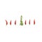 Abstract christmas background in the form of candles and spruce made of rosemary and chili pepper on a white background. Food conc