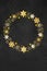 Abstract Christmas Gold Star and Snowflake Wreath