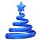 Abstract Christmas tree blue helix decoration involute