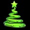 Abstract Christmas tree decoration green stylized