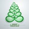 Abstract Christmas tree. Glass and lightened Christmas tree. Merry Christmas stylish 3D green tree vector.