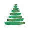 Abstract Christmas tree with green painted strokes and gold glitter