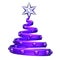 Abstract Christmas tree helix purple decoration crystal star on top