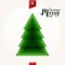 Abstract Christmas tree made from of green pieces. Vector.