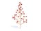 Abstract christmas tree many red metallic ball gold