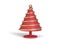 Abstract christmas tree red cone gold line metallic reflection 3d render white background,holiday christmas new year 3d render