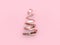 Abstract christmas tree-ribbon coil metallic pink glossy reflection