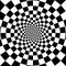 Abstract circle checkered background. optical illusion effect