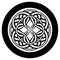 Abstract circle with entwined tracery in tribal celtic style