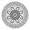 Abstract circular ornament. Ethnic mandala. Stylized sun symbol. Rosette of geometric elements