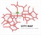 Abstract city map - town streets on the plan. Traffic urban background. Linear road scheme. Vector