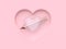 Abstract clear heart pink metallic arrow valentine concept 3d render