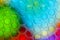 Abstract close up bubble wrap sheet with colorful background