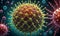 Abstract close up of virus, science beauty background