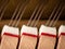 Abstract closeup of the interior of an upright piano