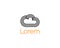 Abstract cloud logotype. Data storage download weather line icon logo mark symbol