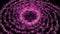 Abstract cloud of pink and white particles transforming into a spiral and getting smaller. Animation. Spiral rotating