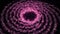 Abstract cloud of pink and white particles transforming into a spiral and getting smaller. Animation. Spiral rotating