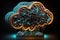 Abstract cloud storage computing, advanced artificial intelligence technology. Generative Ai